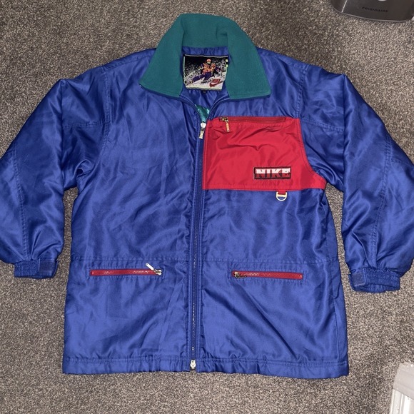 Nike Other - Vintage Nike Jacket Mens Medium Blue Red Ski Snow Windbreaker 90s YKK 95